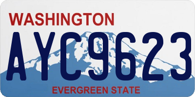 WA license plate AYC9623