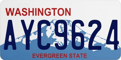 WA license plate AYC9624