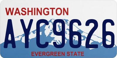 WA license plate AYC9626