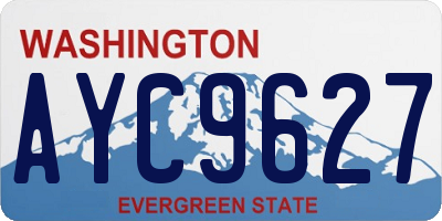 WA license plate AYC9627