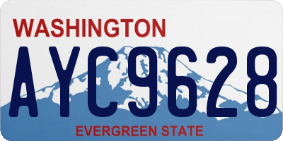 WA license plate AYC9628