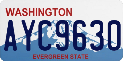 WA license plate AYC9630