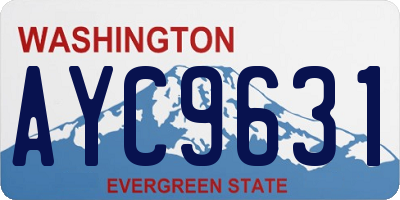 WA license plate AYC9631