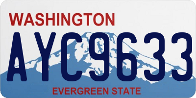 WA license plate AYC9633