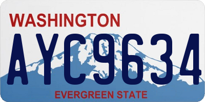 WA license plate AYC9634