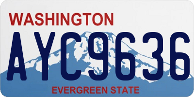WA license plate AYC9636