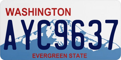 WA license plate AYC9637