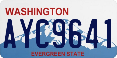 WA license plate AYC9641