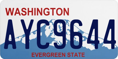 WA license plate AYC9644