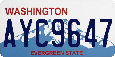 WA license plate AYC9647