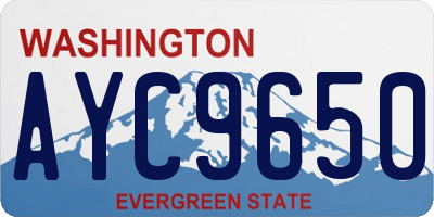 WA license plate AYC9650