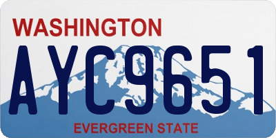 WA license plate AYC9651
