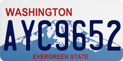 WA license plate AYC9652