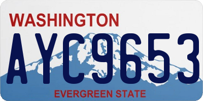 WA license plate AYC9653