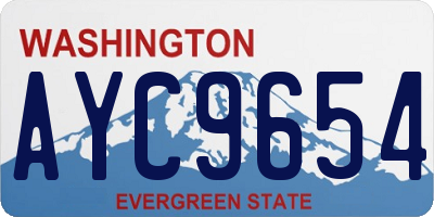 WA license plate AYC9654