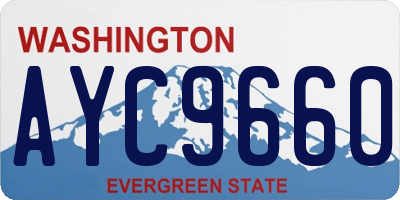WA license plate AYC9660