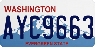 WA license plate AYC9663