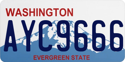 WA license plate AYC9666
