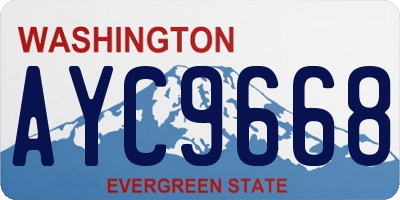 WA license plate AYC9668