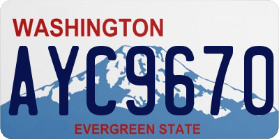 WA license plate AYC9670