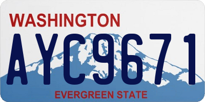 WA license plate AYC9671