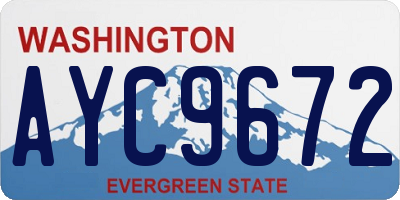 WA license plate AYC9672