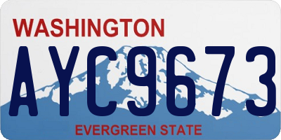 WA license plate AYC9673
