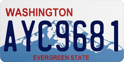 WA license plate AYC9681