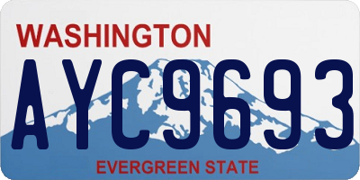 WA license plate AYC9693