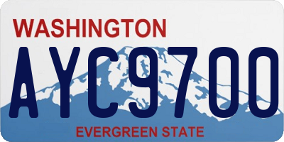 WA license plate AYC9700