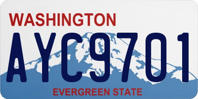 WA license plate AYC9701