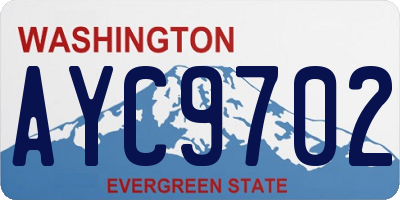 WA license plate AYC9702