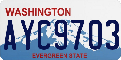 WA license plate AYC9703