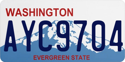 WA license plate AYC9704