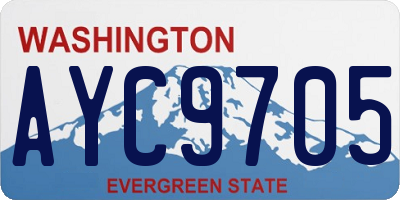 WA license plate AYC9705