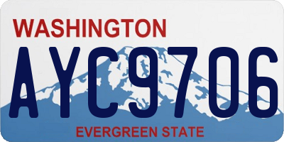 WA license plate AYC9706
