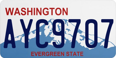 WA license plate AYC9707
