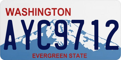 WA license plate AYC9712
