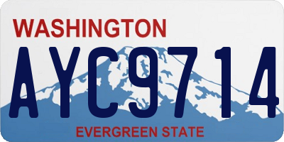 WA license plate AYC9714