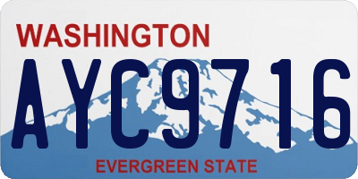 WA license plate AYC9716
