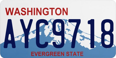 WA license plate AYC9718