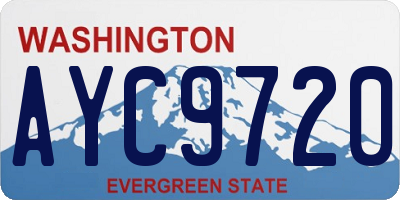 WA license plate AYC9720