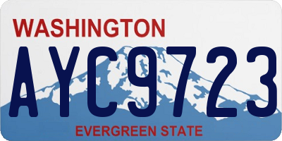 WA license plate AYC9723