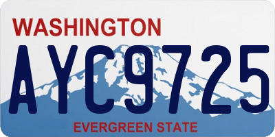 WA license plate AYC9725