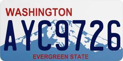 WA license plate AYC9726