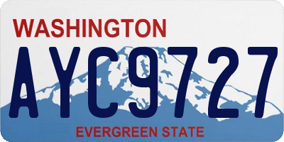 WA license plate AYC9727
