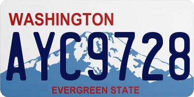 WA license plate AYC9728