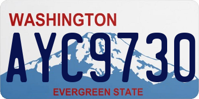 WA license plate AYC9730