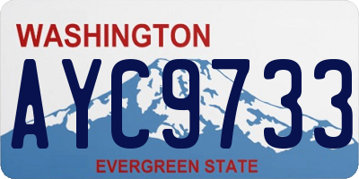 WA license plate AYC9733