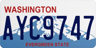 WA license plate AYC9747